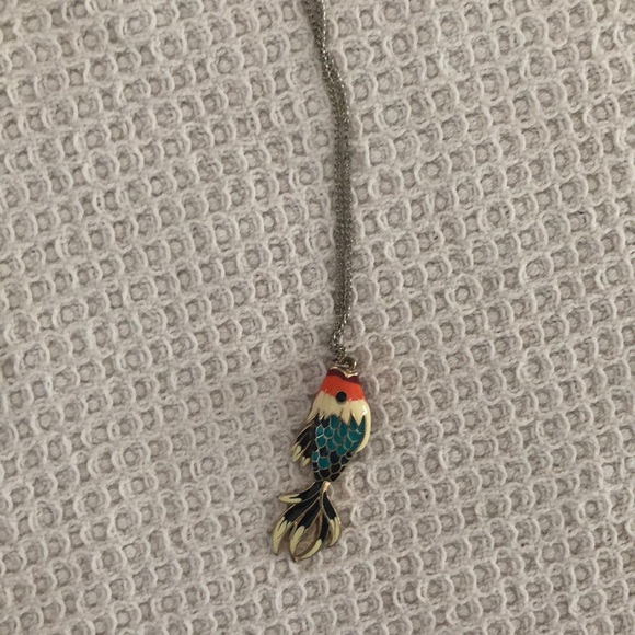 Long Sparkle Multicolor Fish Necklace - Picture 2 of 2